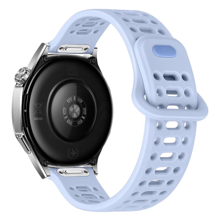 22mm Press Button Quick Release Hollow Reverse Buckle Silicone Watch Band