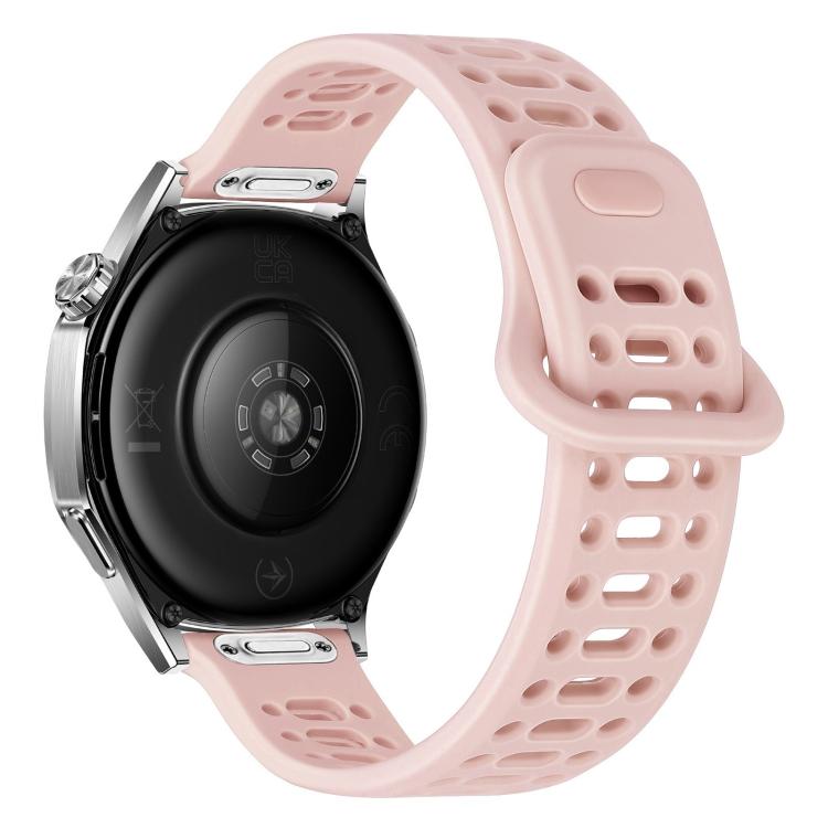 22mm Press Button Quick Release Hollow Reverse Buckle Silicone Watch Band