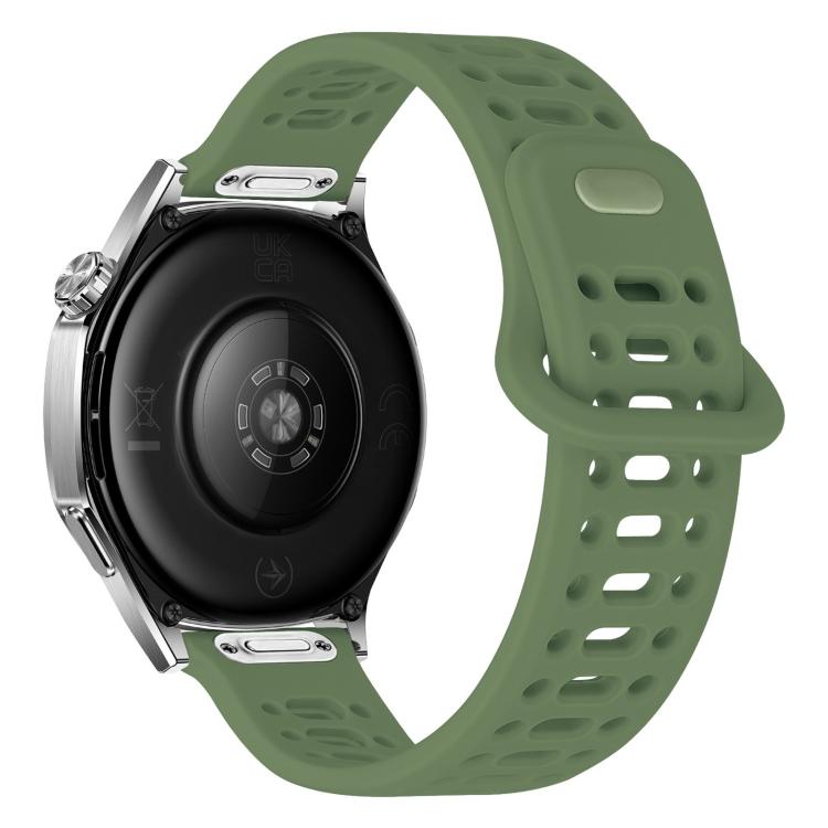 22mm Press Button Quick Release Hollow Reverse Buckle Silicone Watch Band
