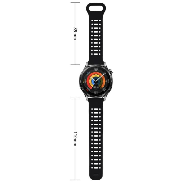 22mm Press Button Quick Release Hollow Reverse Buckle Silicone Watch Band