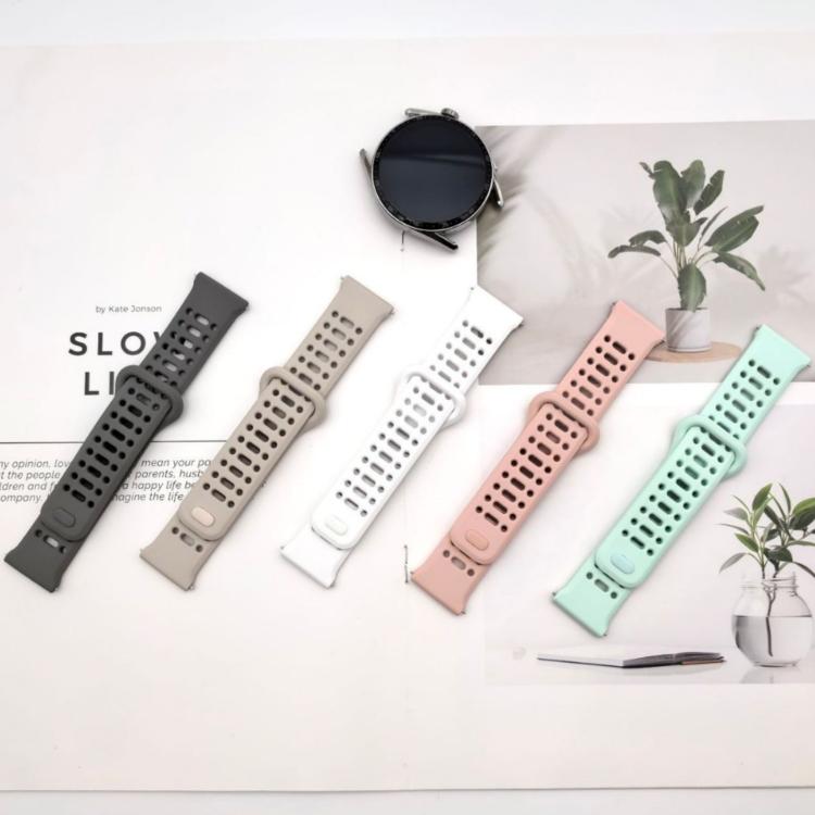 22mm Press Button Quick Release Hollow Reverse Buckle Silicone Watch Band