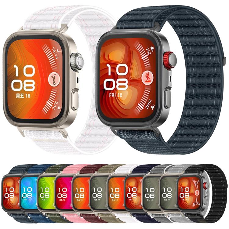 For Huawei Watch Fit 5 / Fit 5 Pro / Fit 4 Wave Texture Woven Nylon Hook And Loop Fastener Watch Band