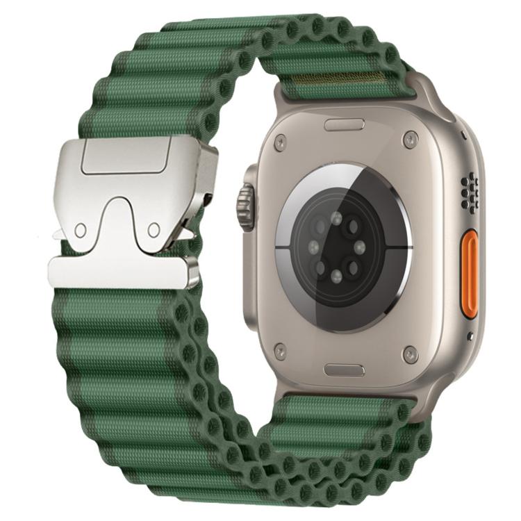 For Apple Watch 46mm / 49mm / 45mm / 44mm Parachute Buckle Off Road Wide Ribbed Nylon Watch Band