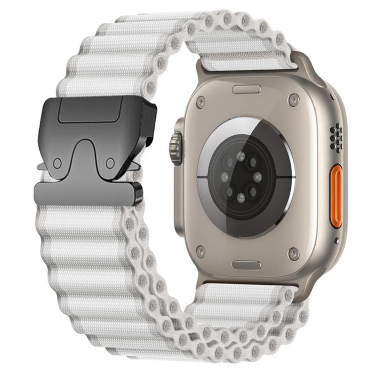 For Apple Watch 46mm / 49mm / 45mm / 44mm Parachute Buckle Off Road Wide Ribbed Nylon Watch Band