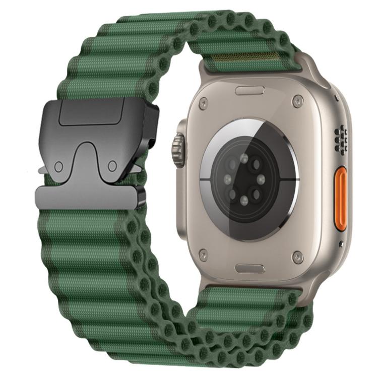 For Apple Watch 42mm / 41mm / 40mm / 38mm Parachute Buckle Off Road Wide Ribbed Nylon Watch Band