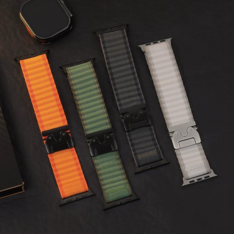 For Apple Watch 42mm / 41mm / 40mm / 38mm Parachute Buckle Off Road Wide Ribbed Nylon Watch Band