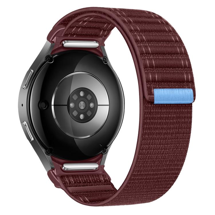 For Samsung Galaxy Watch FE / 7 / 6 / 5 / 4 Press Button Wave Texture Nylon Hook And Loop Fastener Watch Band