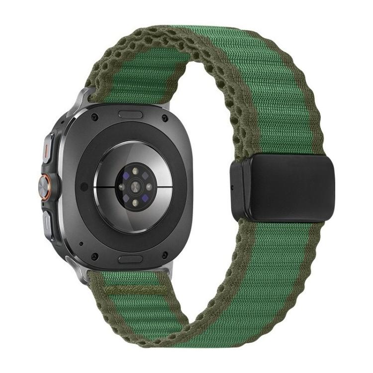For Samsung Galaxy Watch Ultra 47mm / Ultra 2025 Off Road Magnetic Buckle Braided Nylon Loop Watch Band