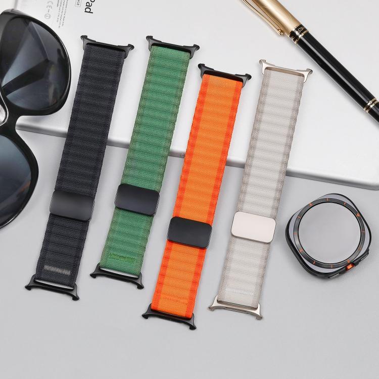 For Samsung Galaxy Watch Ultra 47mm / Ultra 2025 Off Road Magnetic Buckle Braided Nylon Loop Watch Band