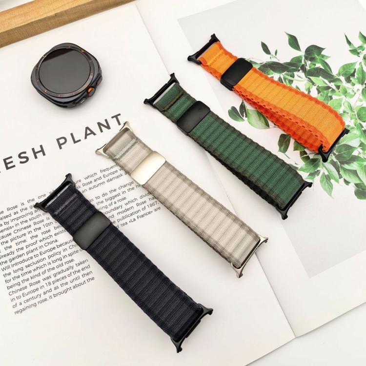 For Samsung Galaxy Watch Ultra 47mm / Ultra 2025 Off Road Magnetic Buckle Braided Nylon Loop Watch Band