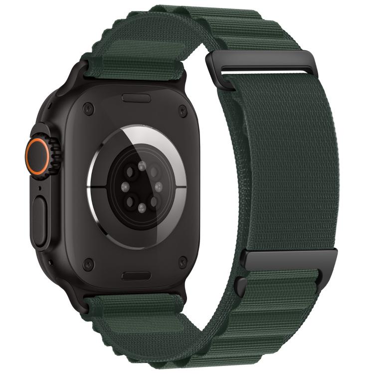 For Apple Watch 46mm / 49mm / 45mm / 44mm C Buckle Two-Section High Mountain Loop Nylon Watch Band
