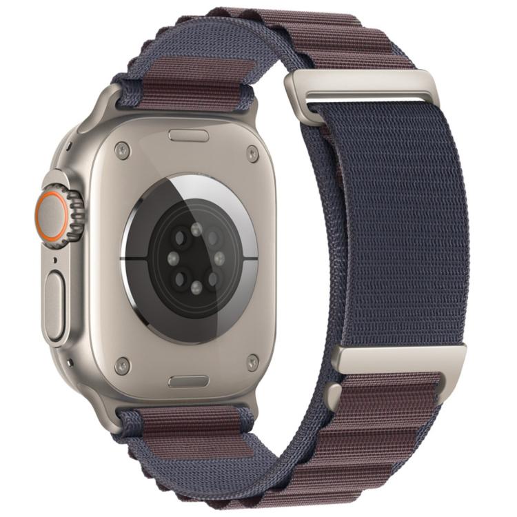 For Apple Watch 46mm / 49mm / 45mm / 44mm C Buckle Two-Section High Mountain Loop Nylon Watch Band