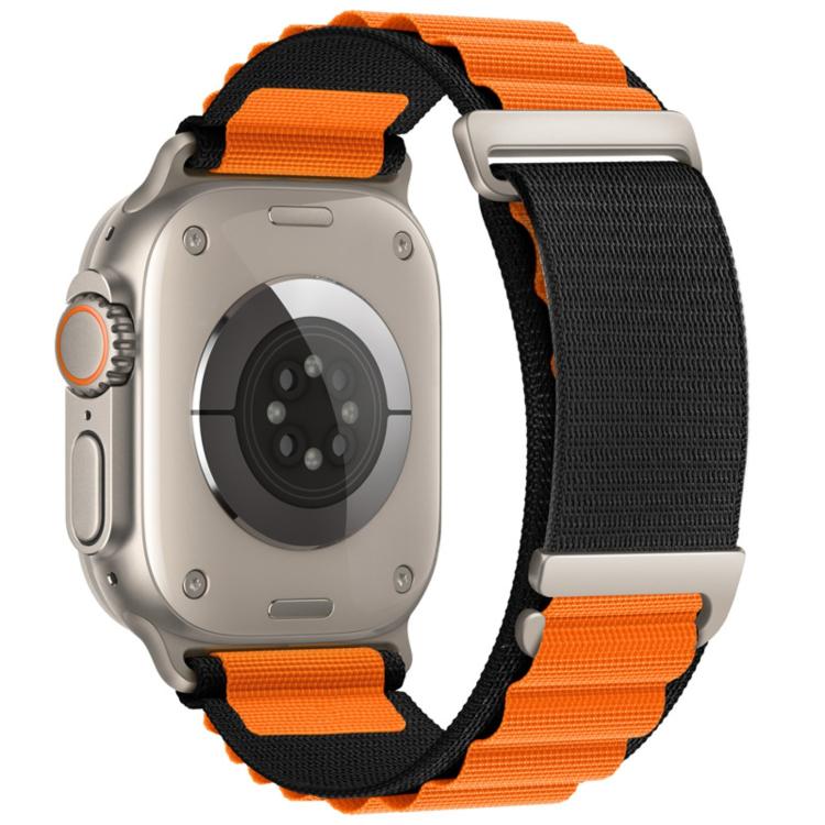 For Apple Watch 46mm / 49mm / 45mm / 44mm C Buckle Two-Section High Mountain Loop Nylon Watch Band