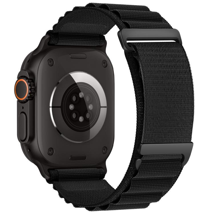 For Apple Watch 46mm / 49mm / 45mm / 44mm C Buckle Two-Section High Mountain Loop Nylon Watch Band