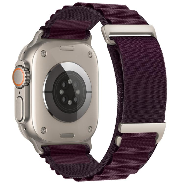 For Apple Watch 46mm / 49mm / 45mm / 44mm C Buckle Two-Section High Mountain Loop Nylon Watch Band