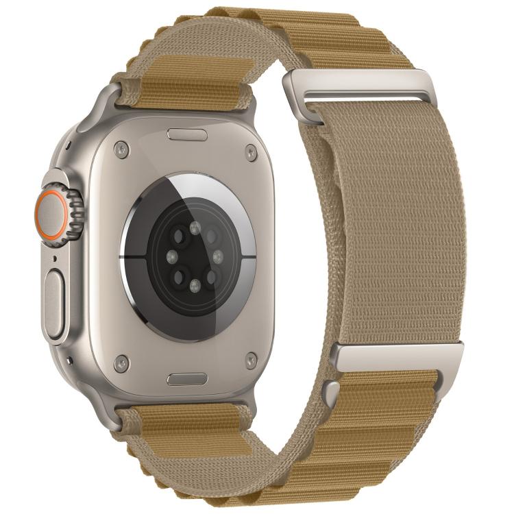 For Apple Watch 46mm / 49mm / 45mm / 44mm C Buckle Two-Section High Mountain Loop Nylon Watch Band