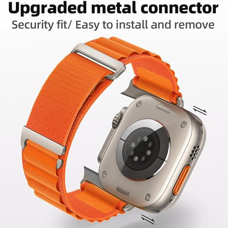 For Apple Watch 46mm / 49mm / 45mm / 44mm C Buckle Two-Section High Mountain Loop Nylon Watch Band