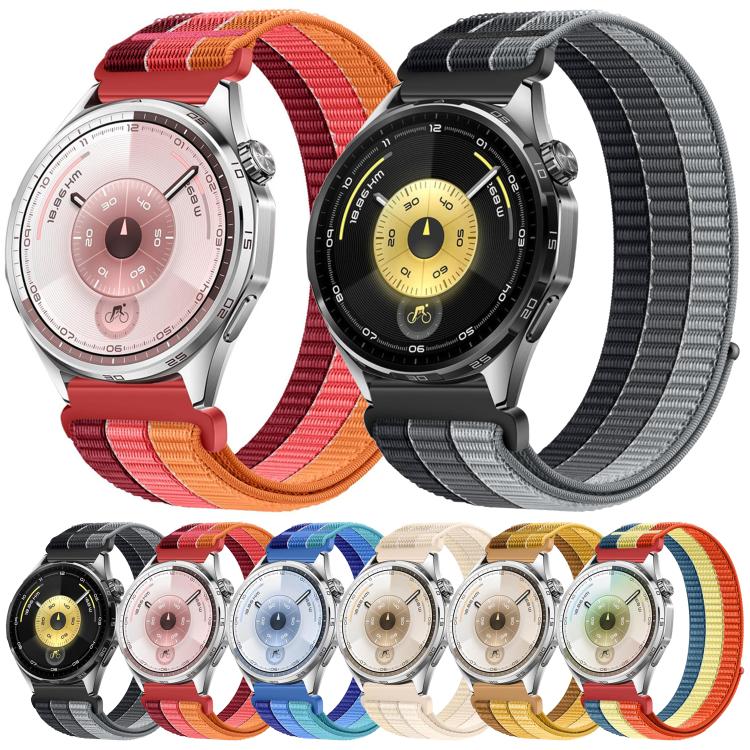 22mm Triple-Loop Nylon Woven Hook and Loop Fastener Watch Band