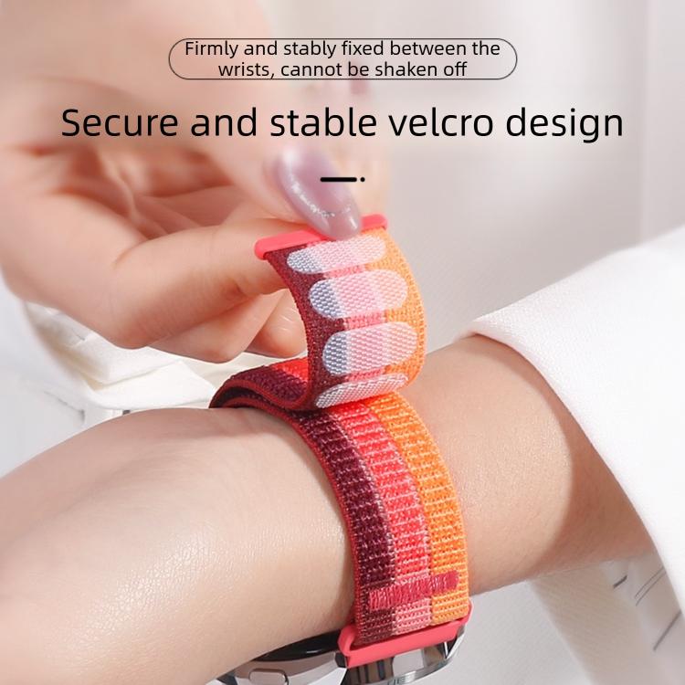 22mm Triple-Loop Nylon Woven Hook and Loop Fastener Watch Band