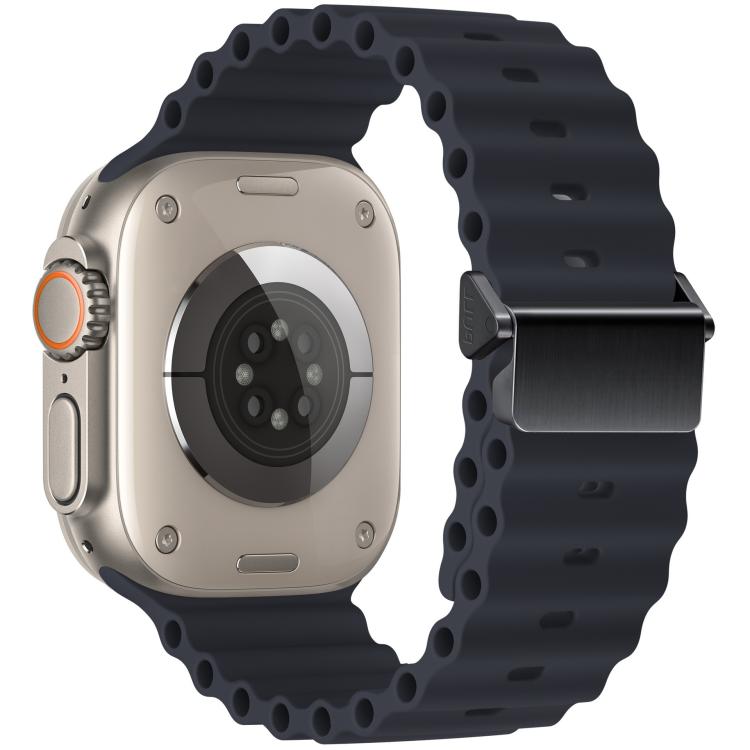 For Apple Watch 46mm / 49mm / 45mm / 44mm Refurbished Magnetic Buckle Ocean Silicone Watch Band