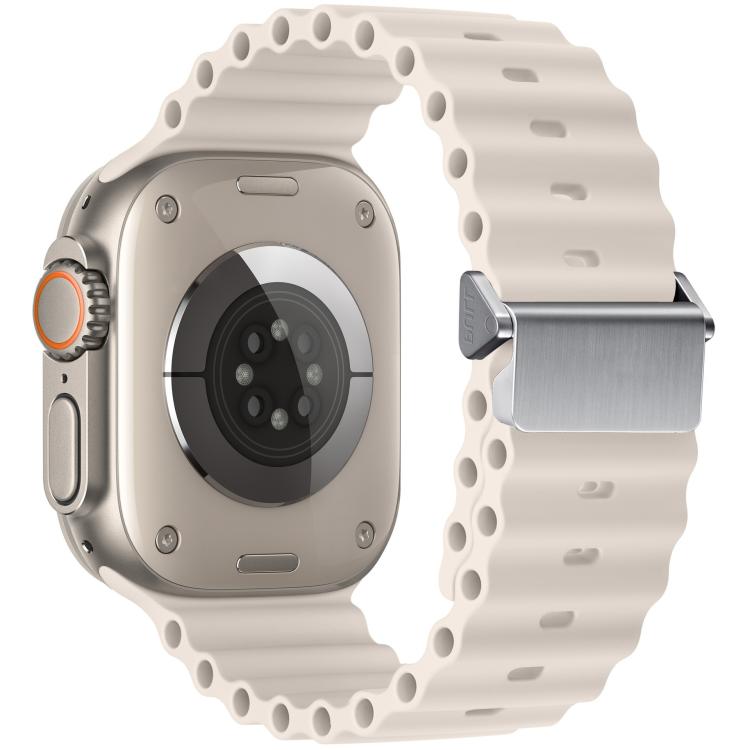 For Apple Watch 46mm / 49mm / 45mm / 44mm Refurbished Magnetic Buckle Ocean Silicone Watch Band