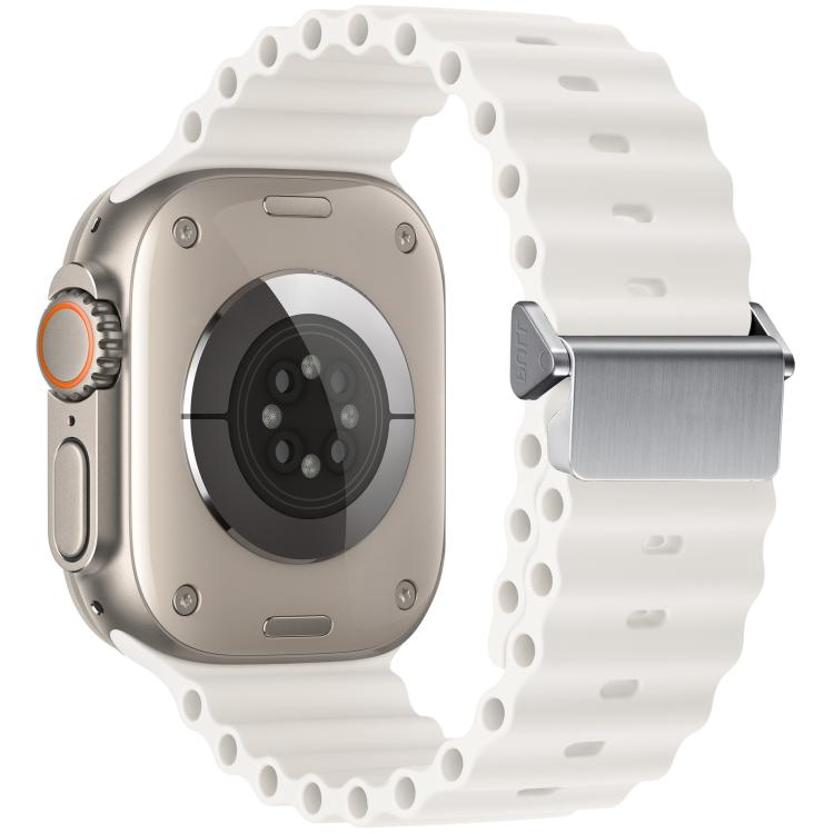 For Apple Watch 46mm / 49mm / 45mm / 44mm Refurbished Magnetic Buckle Ocean Silicone Watch Band
