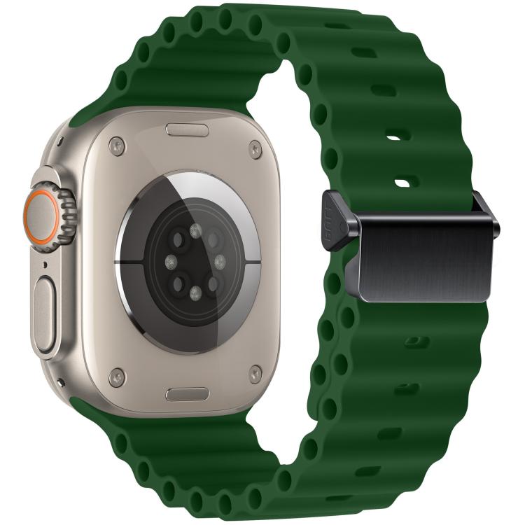 For Apple Watch 46mm / 49mm / 45mm / 44mm Refurbished Magnetic Buckle Ocean Silicone Watch Band