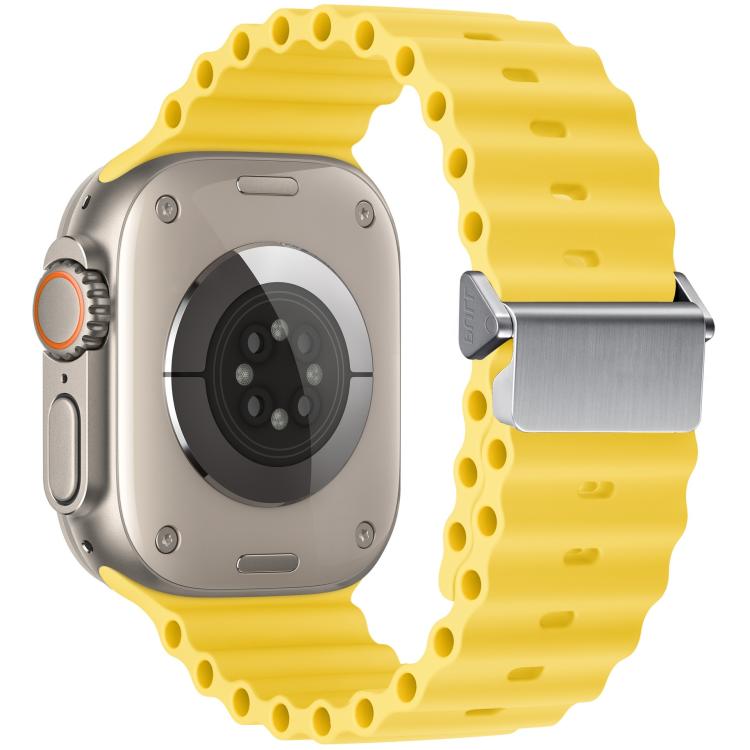For Apple Watch 46mm / 49mm / 45mm / 44mm Refurbished Magnetic Buckle Ocean Silicone Watch Band