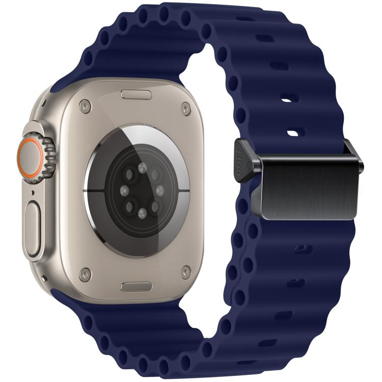 For Apple Watch 46mm / 49mm / 45mm / 44mm Refurbished Magnetic Buckle Ocean Silicone Watch Band