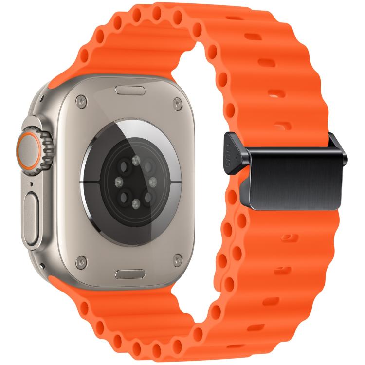 For Apple Watch 46mm / 49mm / 45mm / 44mm Refurbished Magnetic Buckle Ocean Silicone Watch Band