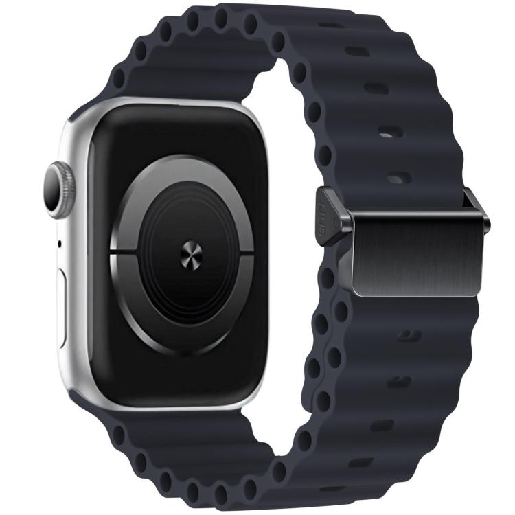 For Apple Watch 42mm / 41mm / 40mm / 38mm Refurbished Magnetic Buckle Ocean Silicone Watch Band