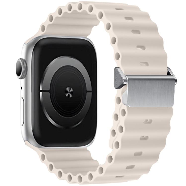 For Apple Watch 42mm / 41mm / 40mm / 38mm Refurbished Magnetic Buckle Ocean Silicone Watch Band