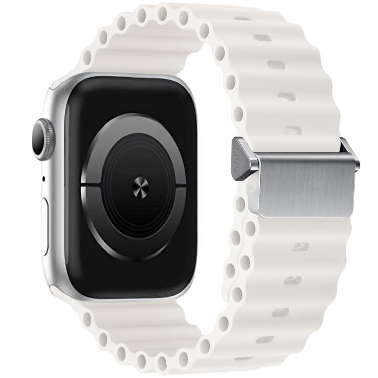 For Apple Watch 42mm / 41mm / 40mm / 38mm Refurbished Magnetic Buckle Ocean Silicone Watch Band