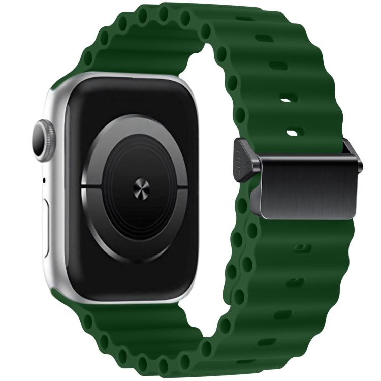 For Apple Watch 42mm / 41mm / 40mm / 38mm Refurbished Magnetic Buckle Ocean Silicone Watch Band