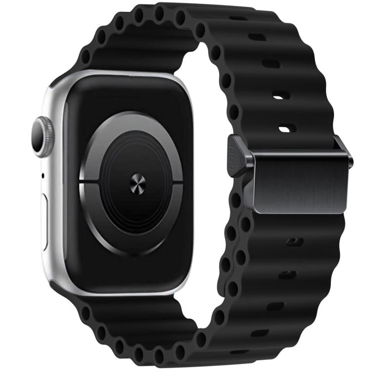 For Apple Watch 42mm / 41mm / 40mm / 38mm Refurbished Magnetic Buckle Ocean Silicone Watch Band