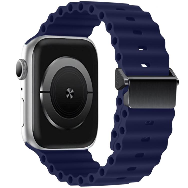 For Apple Watch 42mm / 41mm / 40mm / 38mm Refurbished Magnetic Buckle Ocean Silicone Watch Band