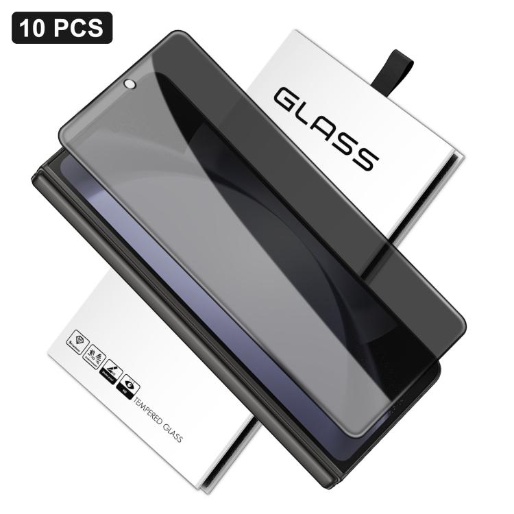 For Samsung Galaxy Z Fold5 10pcs 360-Degree Privacy Silk-Screen Print Large Curved Edge High-Aluminium Tempered Glass Film