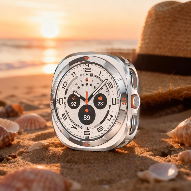 For Samsung Galaxy Watch Ultra 47mm Time Pattern Metal Aluminium Alloy PC Watch Protective Cover