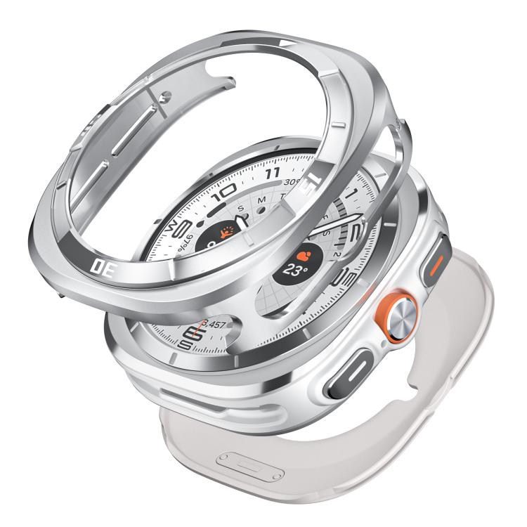 For Samsung Galaxy Watch Ultra 47mm Time Pattern Metal Aluminium Alloy PC Watch Protective Cover