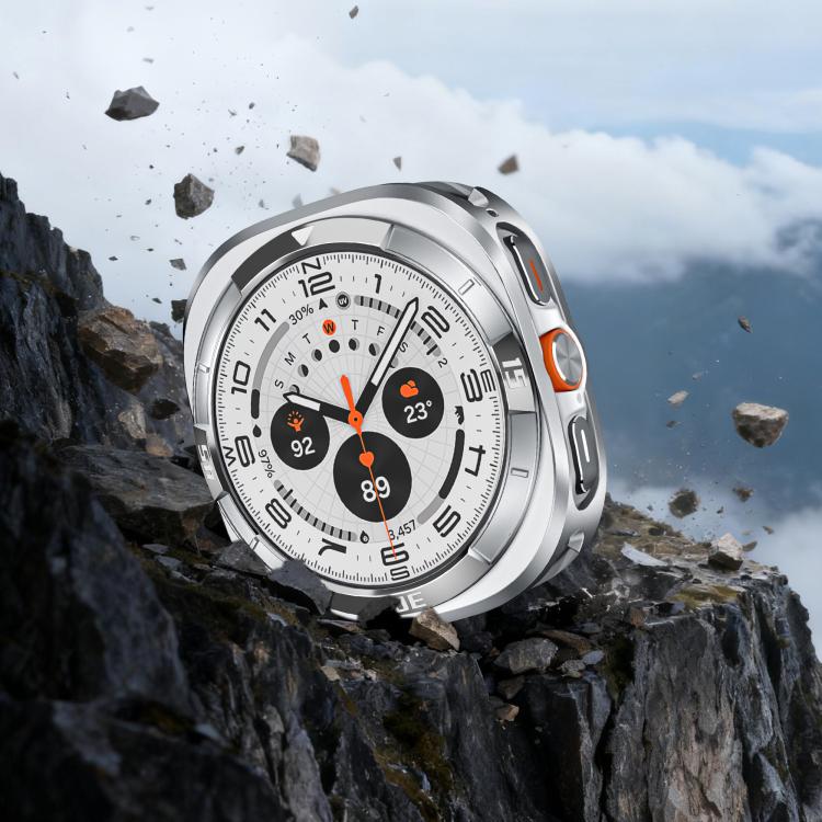For Samsung Galaxy Watch Ultra 47mm Time Pattern Metal Aluminium Alloy PC Watch Protective Cover