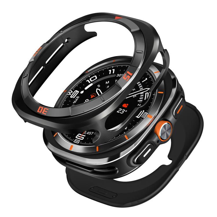 For Samsung Galaxy Watch Ultra 47mm Time Pattern Metal Aluminium Alloy PC Watch Protective Cover