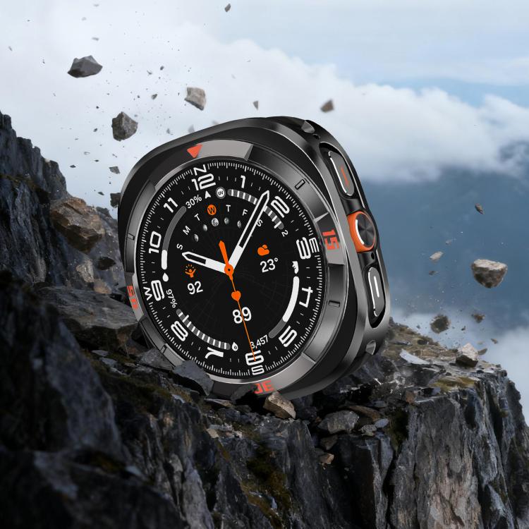 For Samsung Galaxy Watch Ultra 47mm Time Pattern Metal Aluminium Alloy PC Watch Protective Cover