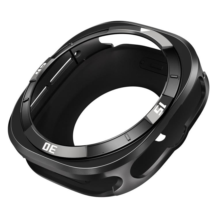 For Samsung Galaxy Watch Ultra 47mm Time Pattern Metal Aluminium Alloy PC Watch Protective Cover