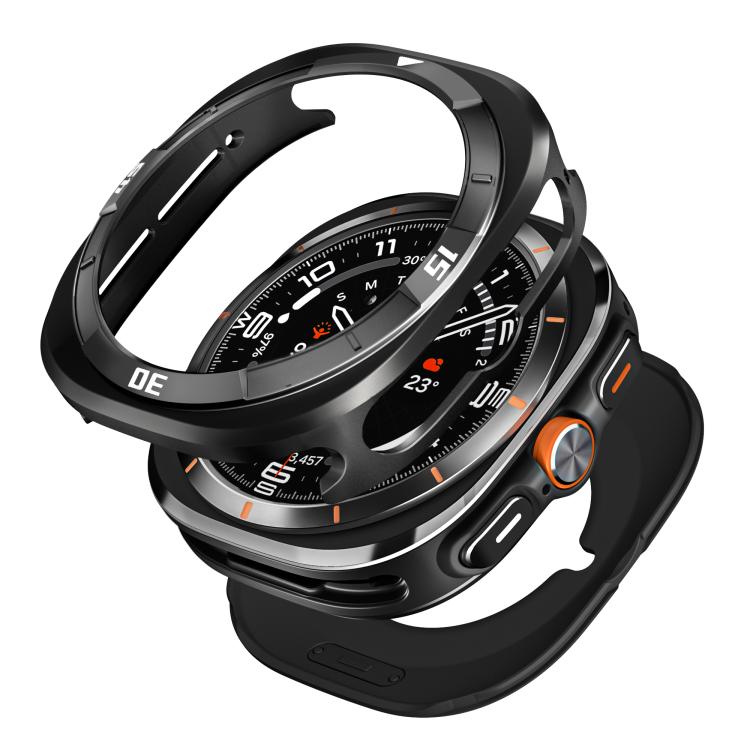 For Samsung Galaxy Watch Ultra 47mm Time Pattern Metal Aluminium Alloy PC Watch Protective Cover