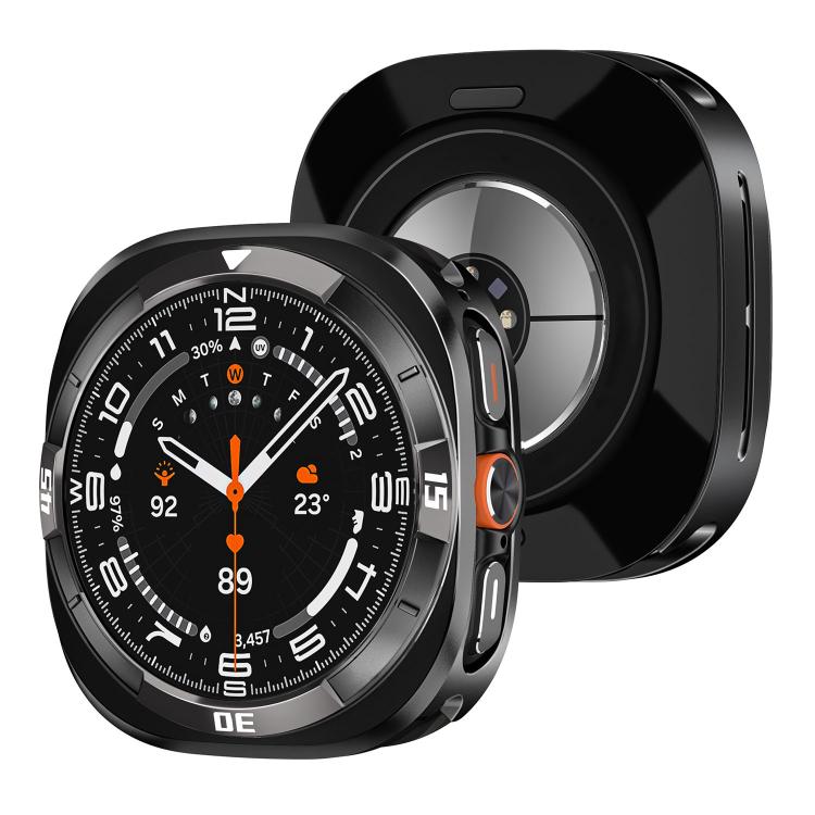 For Samsung Galaxy Watch Ultra 47mm Time Pattern Metal Aluminium Alloy PC Watch Protective Cover
