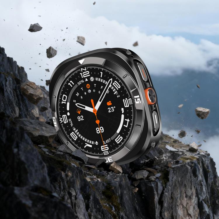 For Samsung Galaxy Watch Ultra 47mm Time Pattern Metal Aluminium Alloy PC Watch Protective Cover