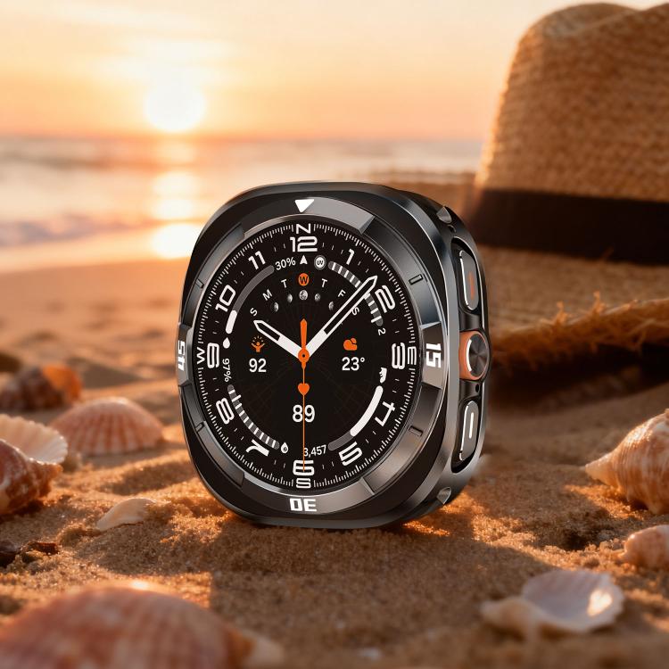 For Samsung Galaxy Watch Ultra 47mm Time Pattern Metal Aluminium Alloy PC Watch Protective Cover