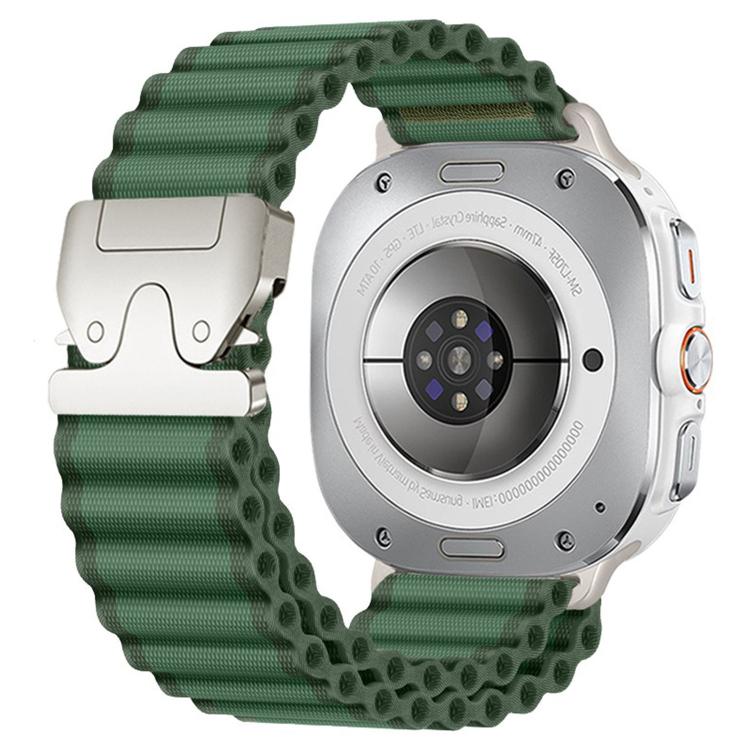 For Samsung Galaxy Watch Ultra 47mm / Ultra 2025 Parachute Buckle Off Road Wide Ribbed Nylon Watch Band