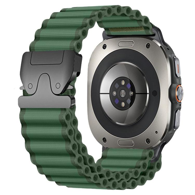 For Samsung Galaxy Watch Ultra 47mm / Ultra 2025 Parachute Buckle Off Road Wide Ribbed Nylon Watch Band