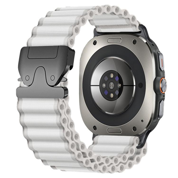 For Samsung Galaxy Watch Ultra 47mm / Ultra 2025 Parachute Buckle Off Road Wide Ribbed Nylon Watch Band